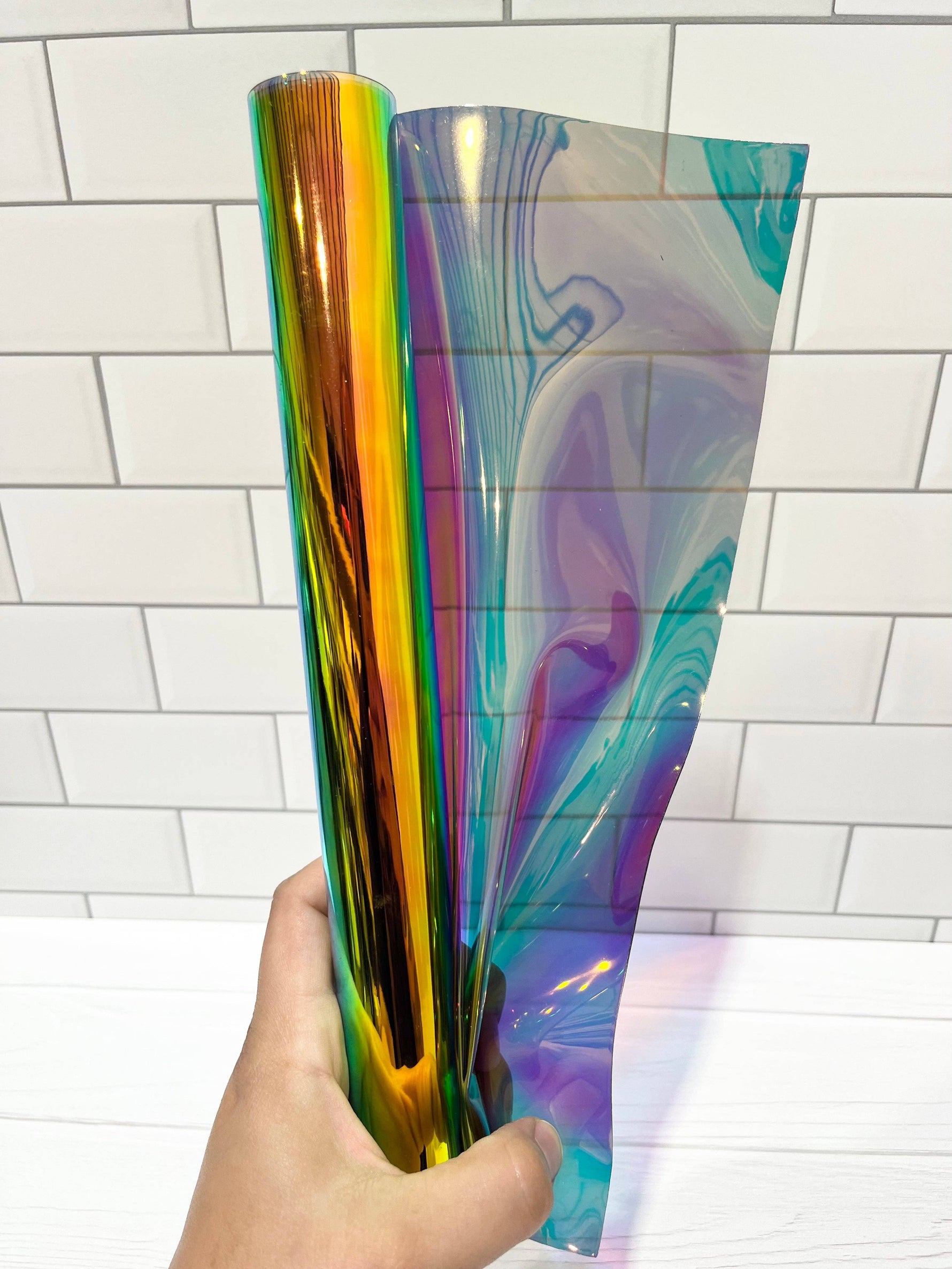Clear reflective Colorshift TPU Vinyl: Dark purple