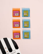 Newspaper Square Garment Labels: Multi Set of 6