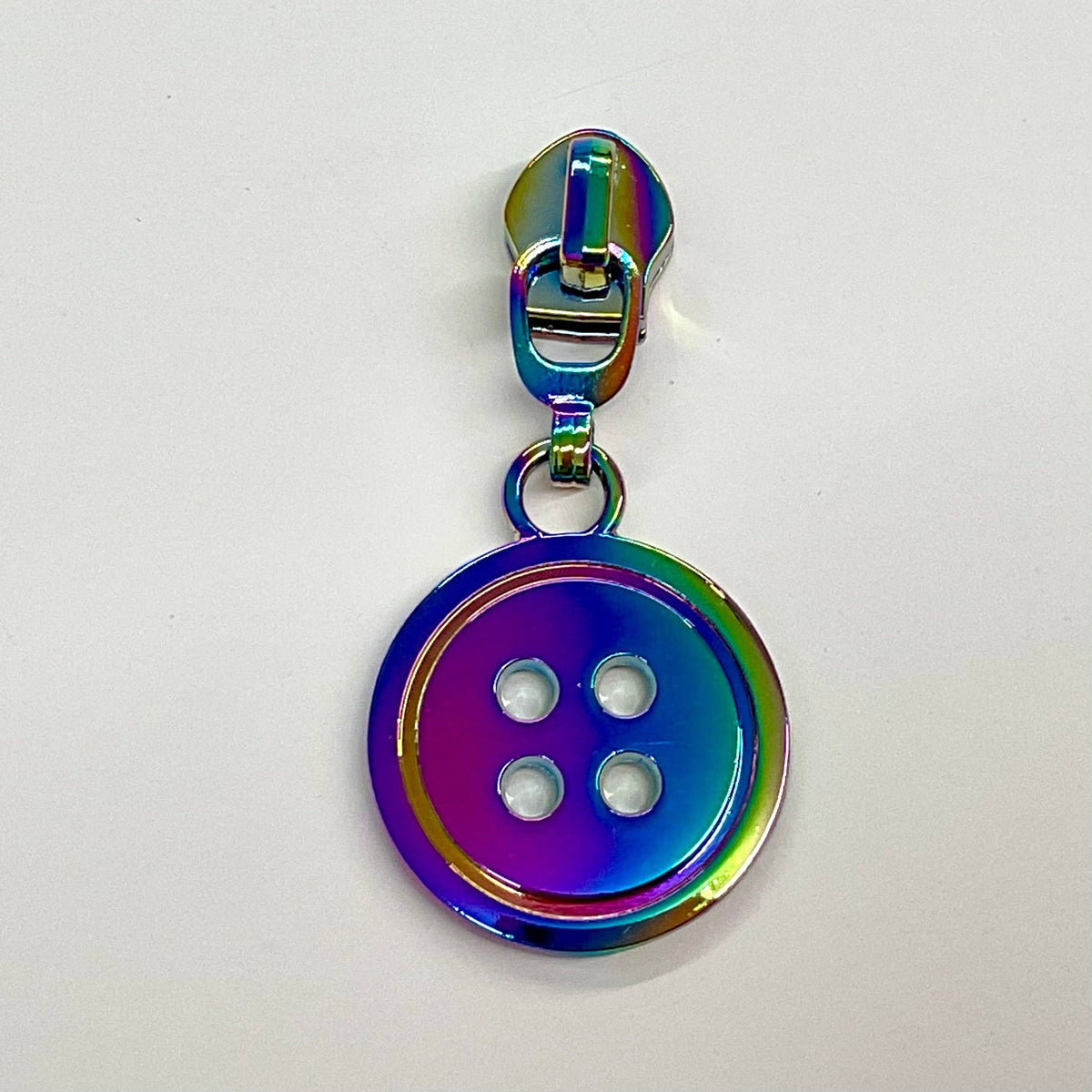 Button Zipper Pulls: Rainbow / 5 pk