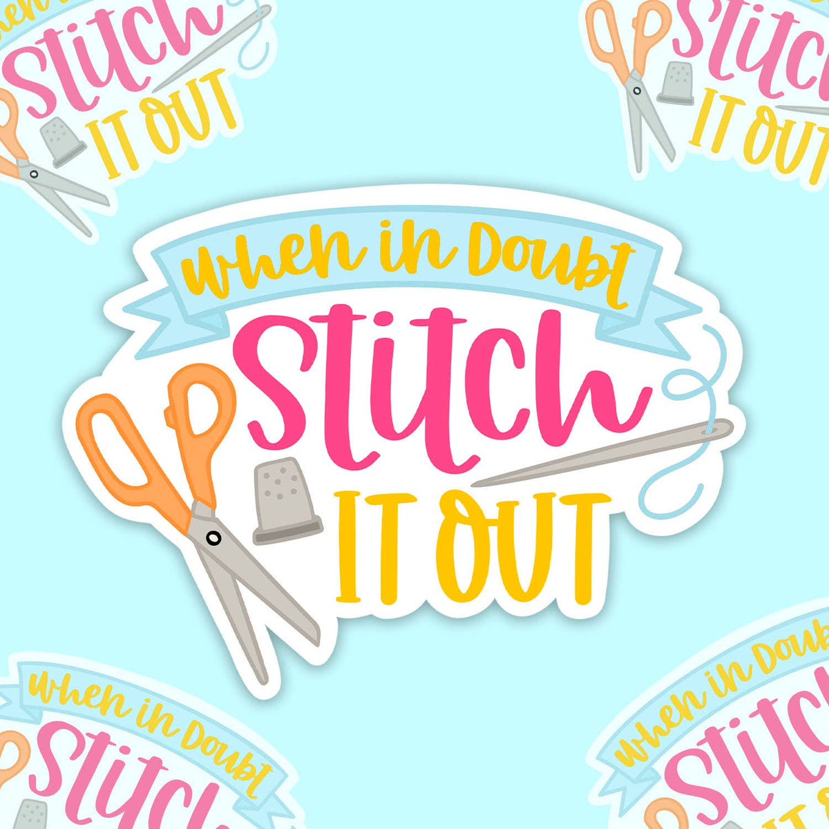 Stitch It Out Vinyl Sticker
