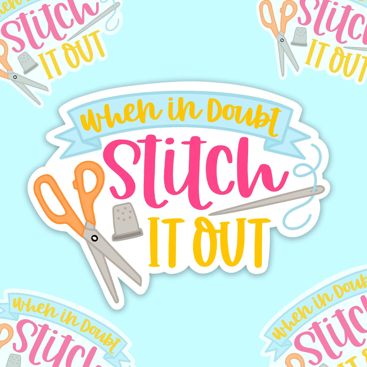 Stitch It Out Vinyl Sticker: Unpackaged