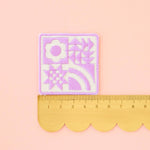 Lavender Quilt Block Iron-On Patch