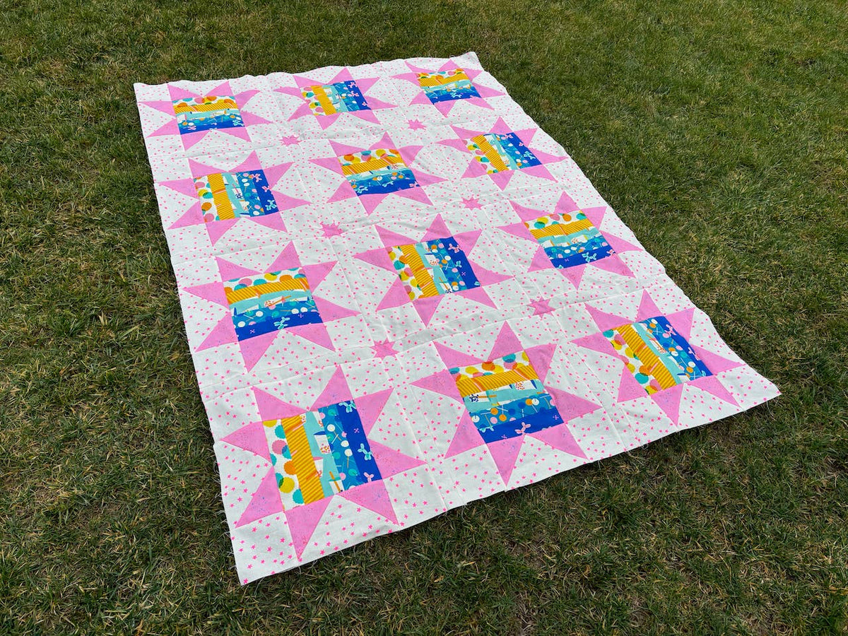 Sawtooth Stripes Quilt Pattern - Printed