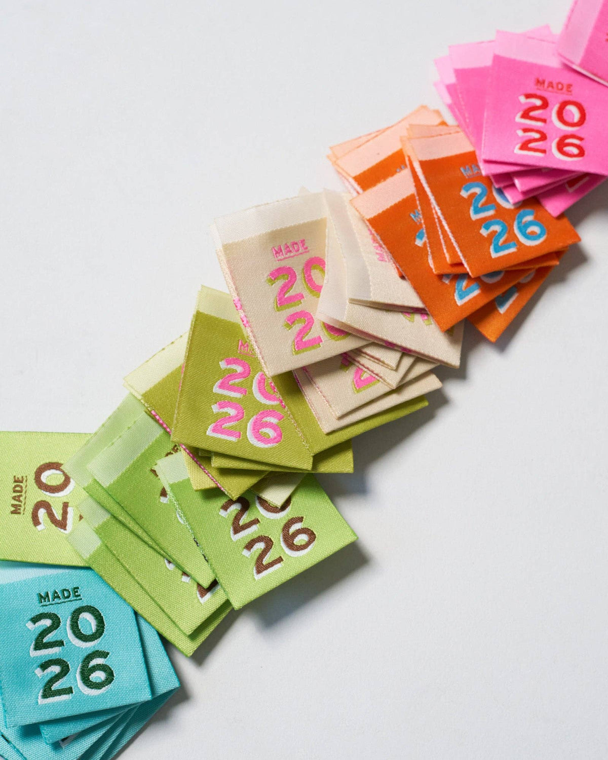 2026 Square Garment Labels: Multi Set of 6