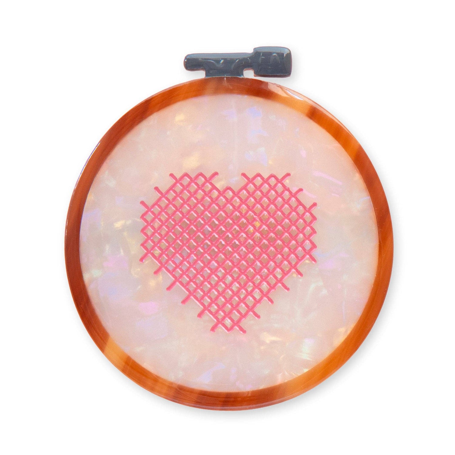 Cross Stitch Embroidery Hoop French Barrette Hair Clip
