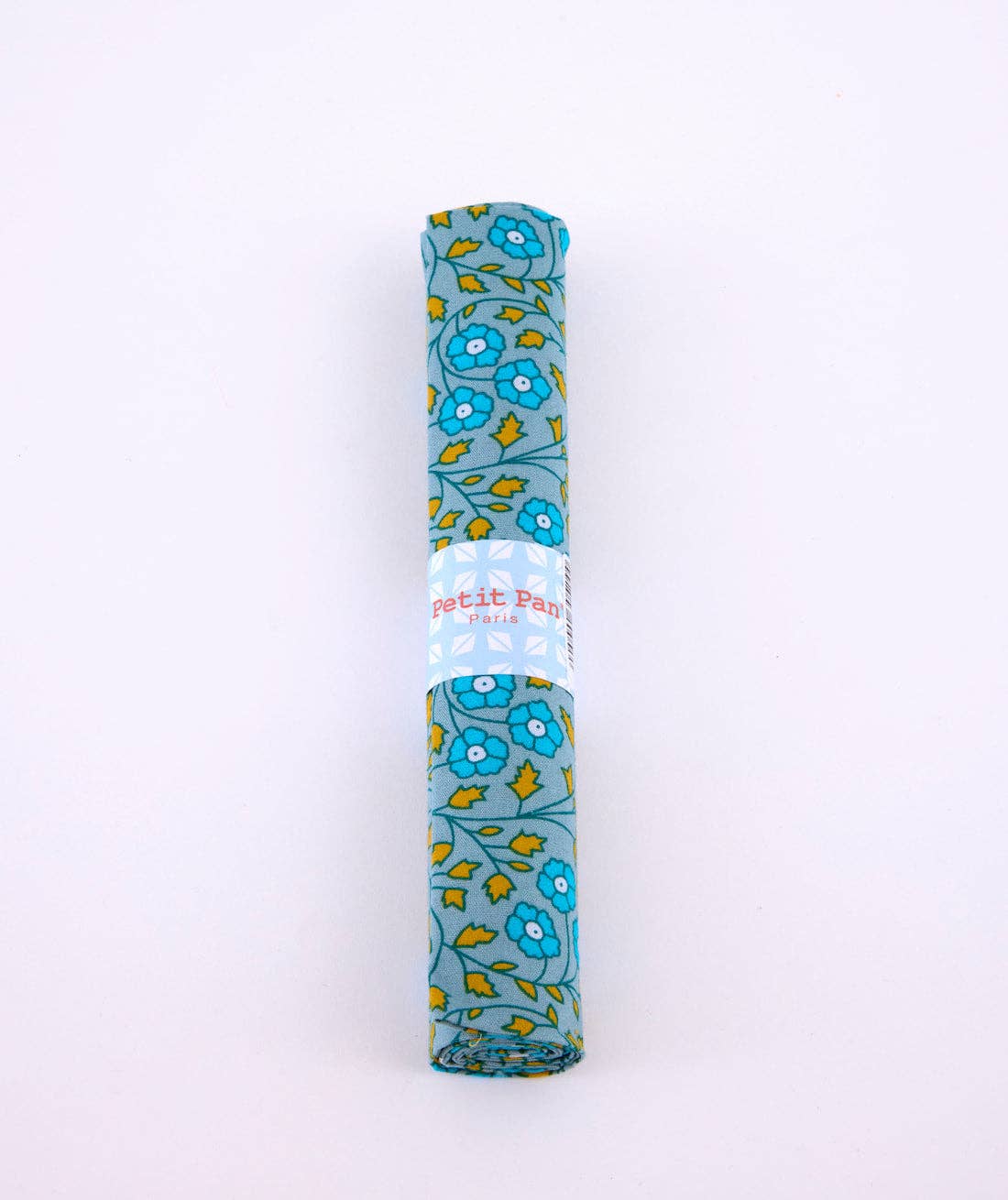 Aziza cotton poplin fabric remnant, bluish-gray: Aziza gris bleuté