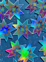 Star Stacked | 2.5" Holographic Star Quilt Block Sticker