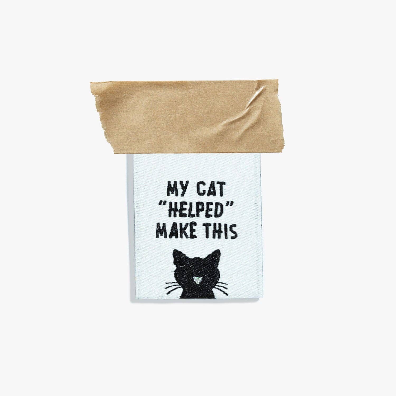 My Cat "Helped" Me Make This Woven Labels | 6 labels