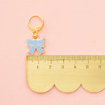 Blue Bow Enamel Stitch Marker - Zipper Charm