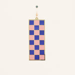 Tall Checker Earrings: Pink/Cobalt