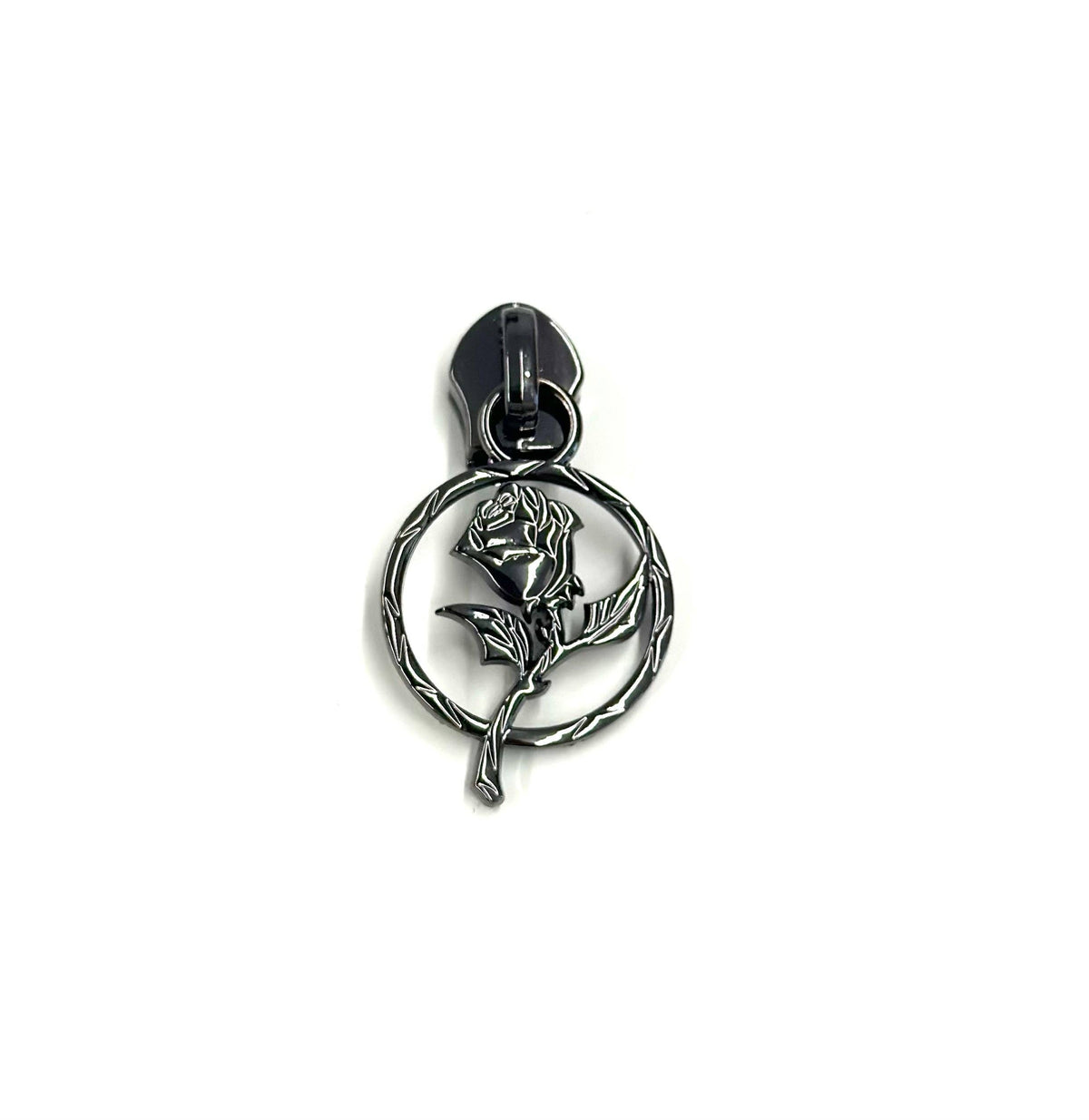 Enchanted Rose Zipper Pulls: Matte Black / 5 pk