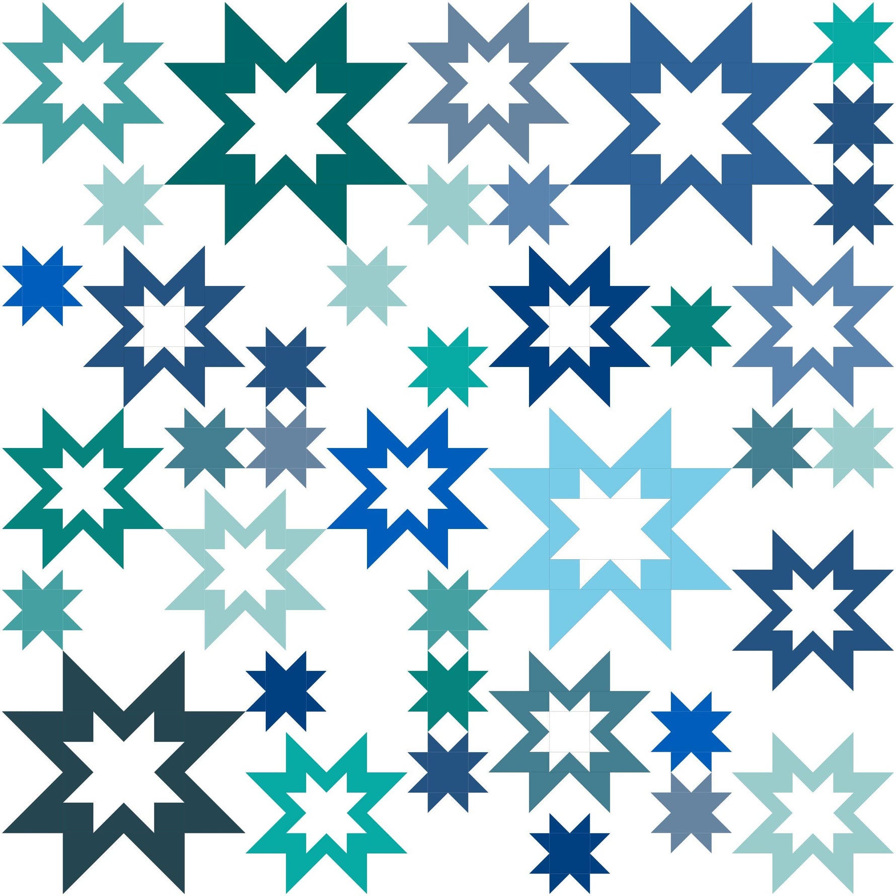 Star Splatter Quilt Pattern Printed