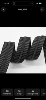 Emo Stripe with Black teeth Zipper Tape: 3yd
