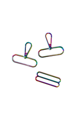 2" Wide Strap Hardware Kit: Iridescent Rainbow
