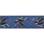 Fire Glow - Etched Dragons - 1-1/2" width - by Sarah Watts BTY
