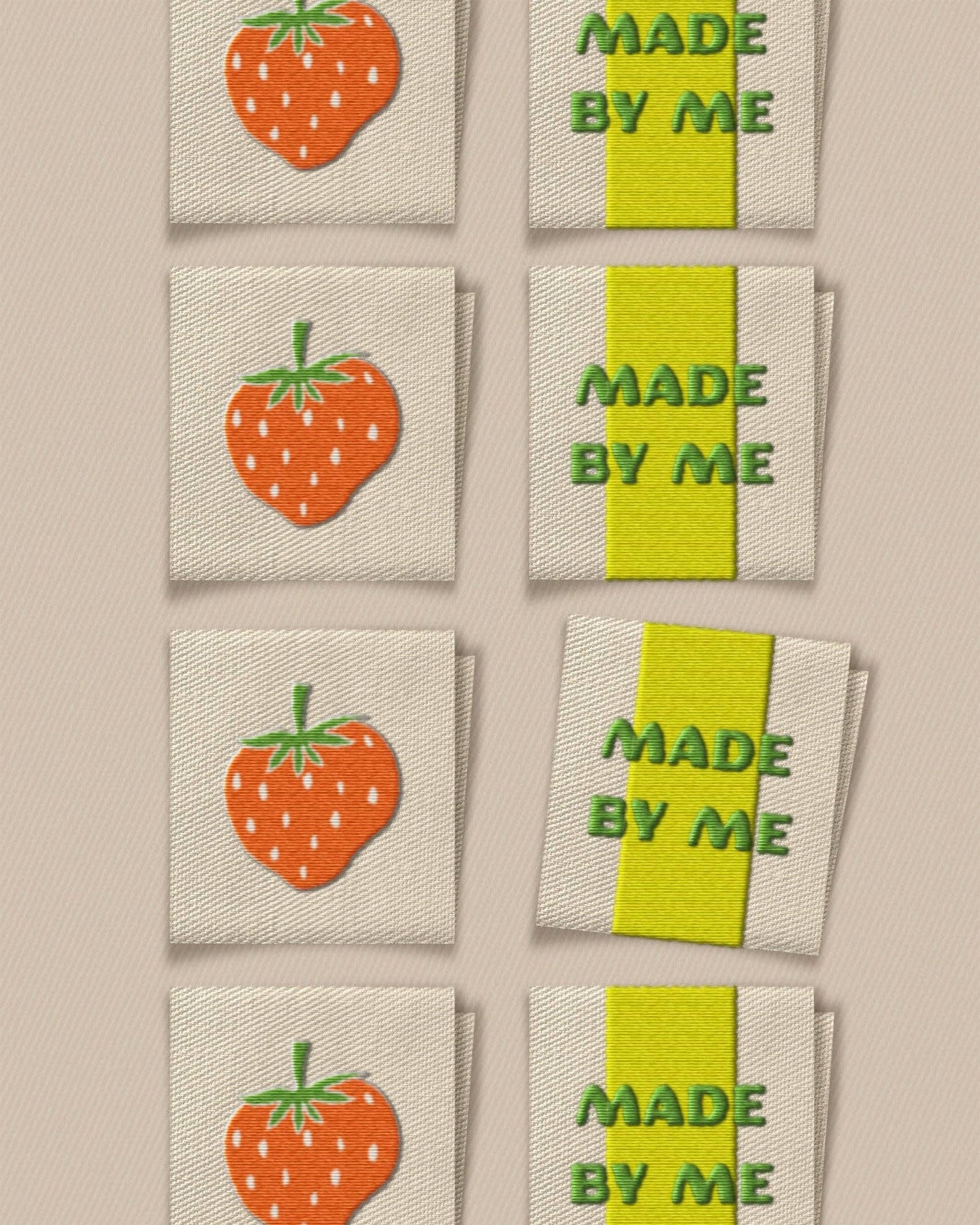 Made By Me Strawberry Square Garment Labels: Set of8