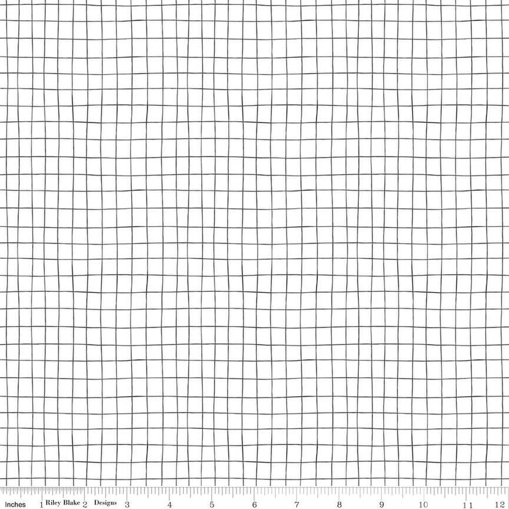 Wild and Free || Grid White || Cotton Quilting Fabric || Half Yard