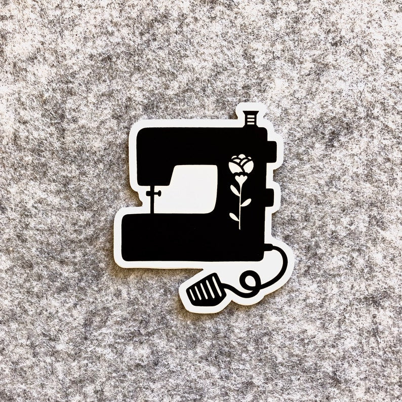 Sewing Machine Sticker Black