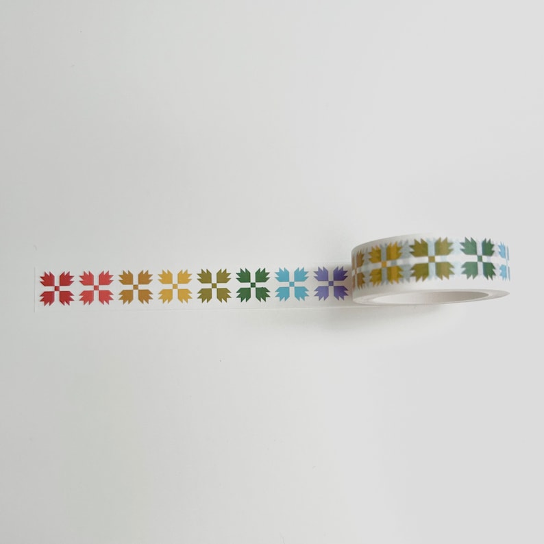 Rainbow Quilt Block Washi Tape Bear Paw