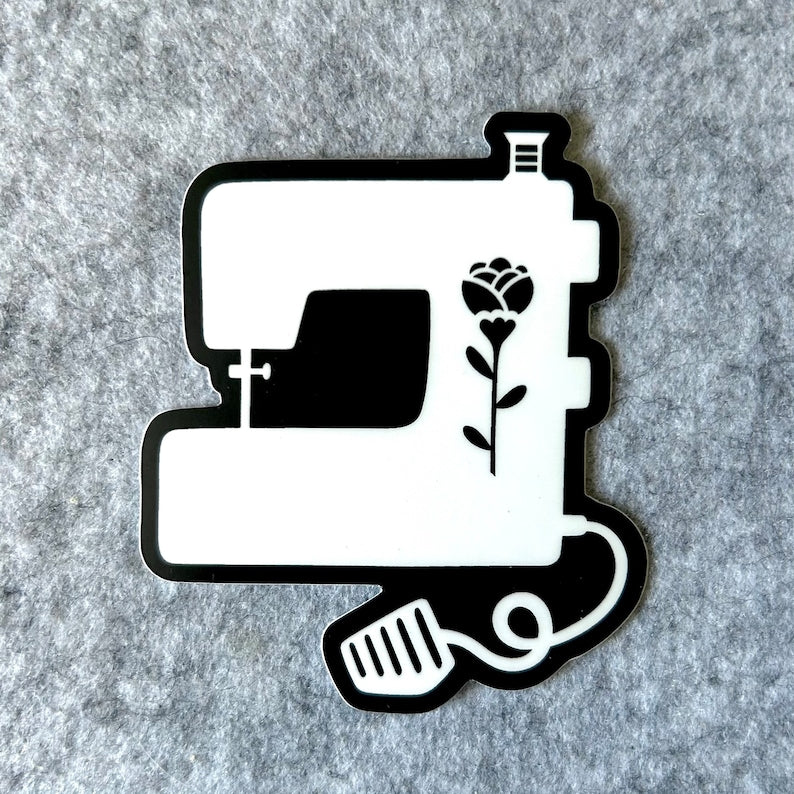 Sewing Machine Sticker White