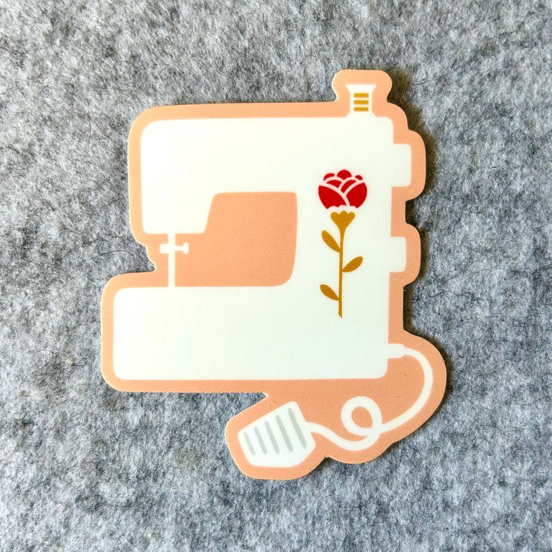 Sewing Machine Sticker Pink