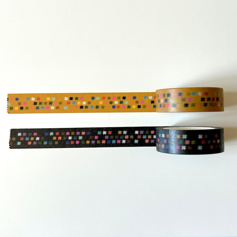 Tiny Sawtooth Stars Quilt Block Washi Tape BOTH Colors