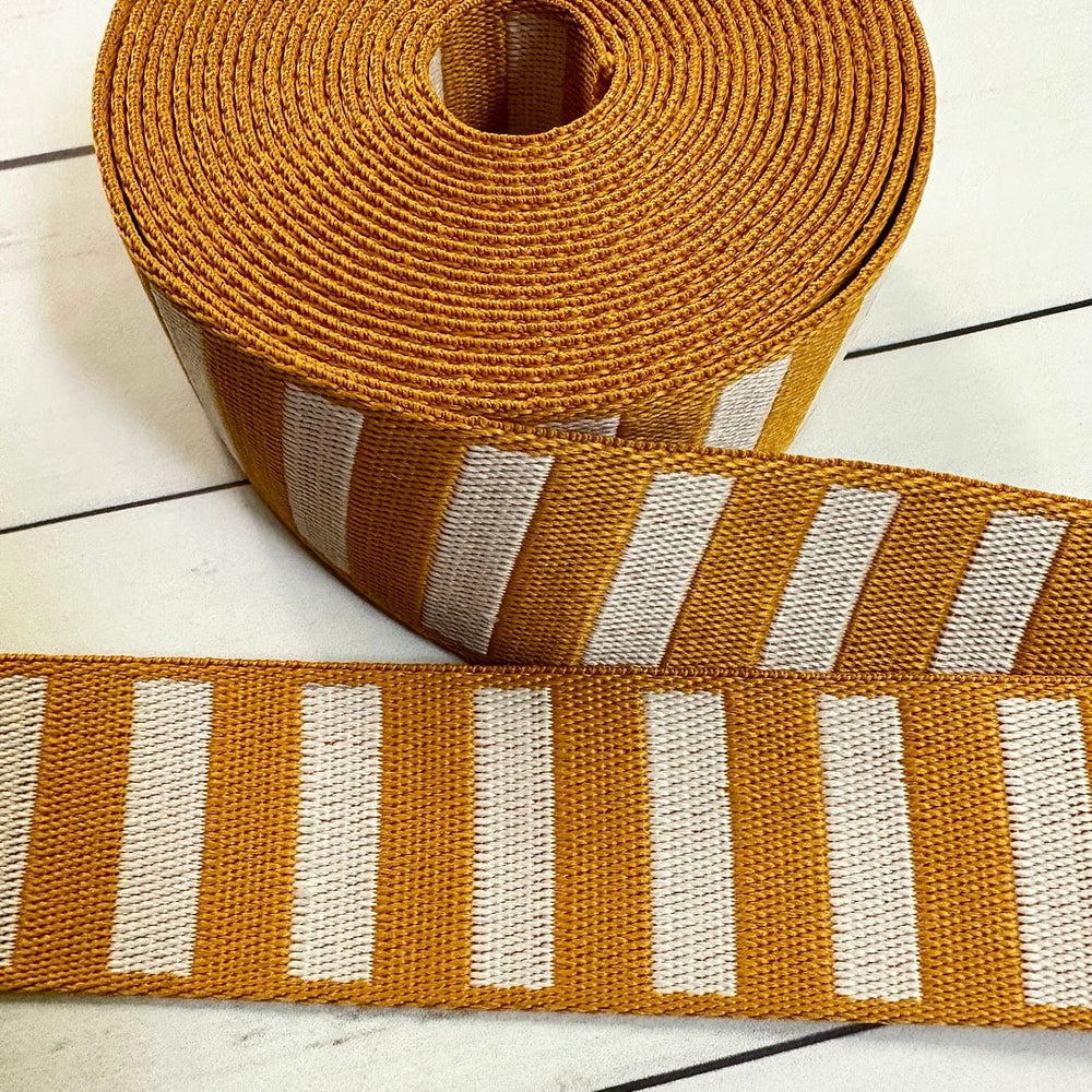 1.5" Webbing || Cactus/White Stripe || Stitch Supply Co. || Half Yard