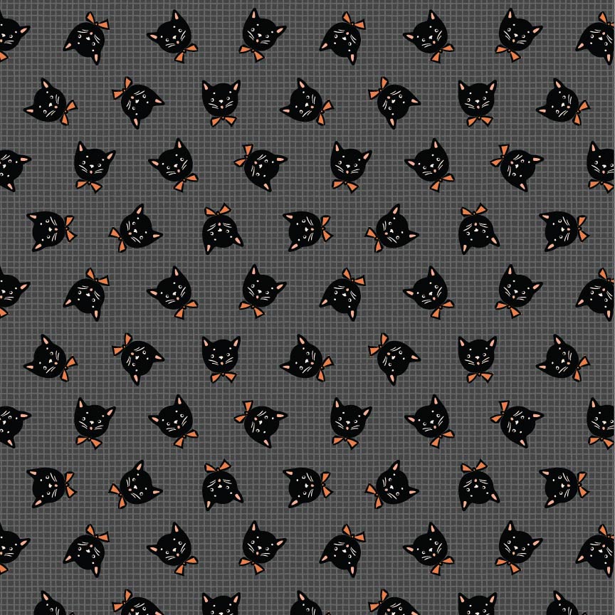 Sweet Tooth || Kitty Box Black || Cotton Quilting Fabric