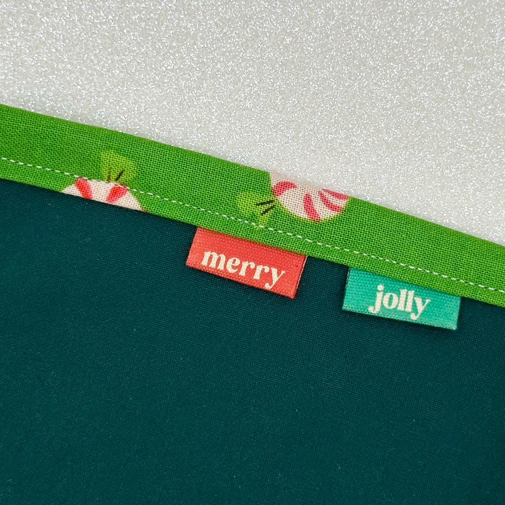 Merry/Jolly || Pack of 10 Woven Labels