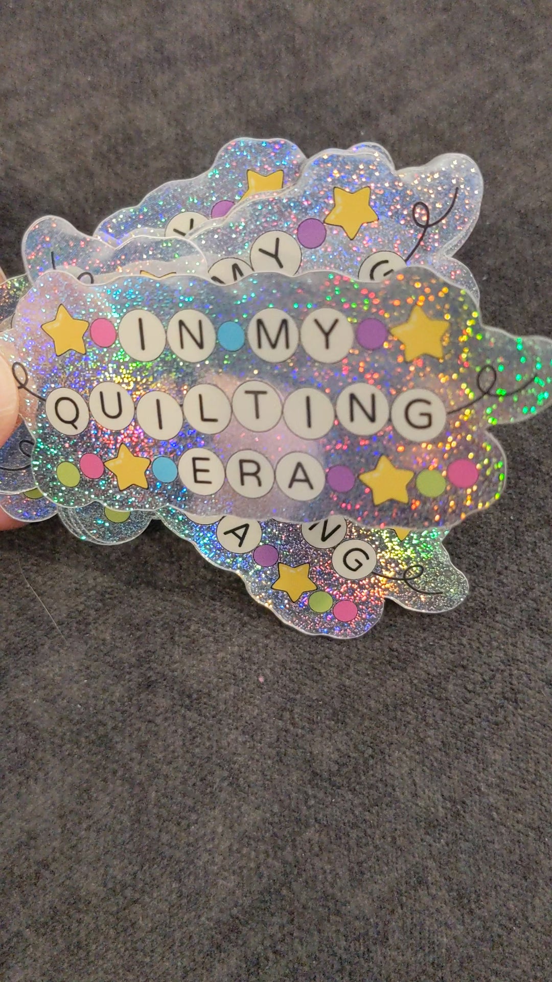 "In My Quilting Era" Vinyl Glitter Sticker