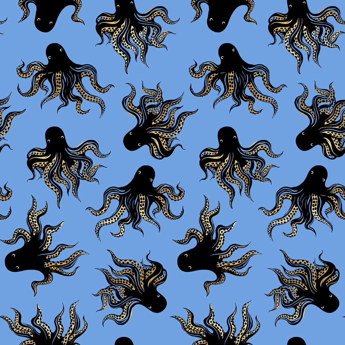 PREORDER Ink Shop || Mystery Food Lindley Blue || Cotton Quilting Fabric