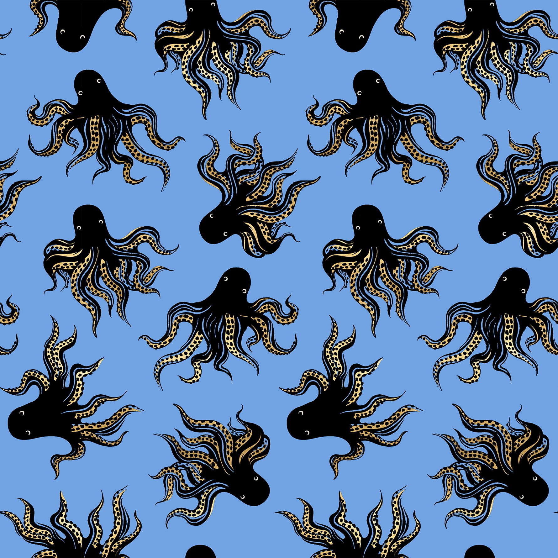 PREORDER Ink Shop || Mystery Food Lindley Blue || Cotton Quilting Fabric