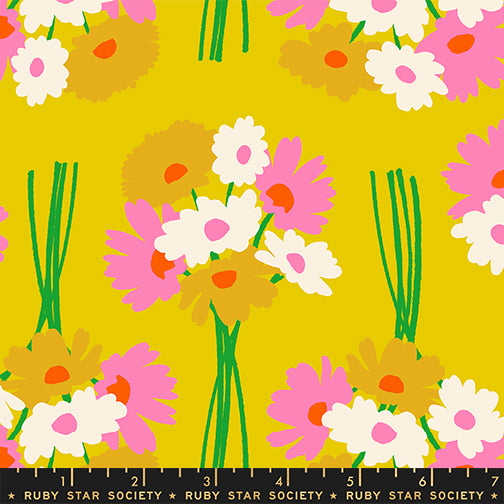 PREORDER Sparkle Mart || Flower Dept Golden Hour || Cotton Quilting Fabric