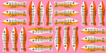 PREORDER 1-800-Calico || Little Sardines Lucky Pink || Cotton Quilting Fabric