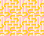 Groove || Woven Geometrics Sorbet || Cotton Quilting Fabric