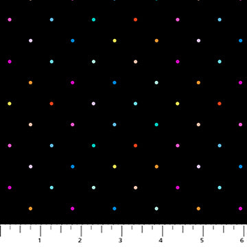 Dusk | Ditsy Dots Black Multi | Cotton Quilting Fabric