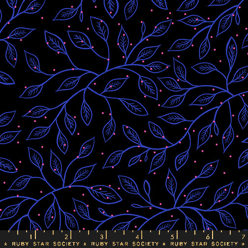 PREORDER Glow Garden || Wandering Vine Black || Cotton Quilting Fabric