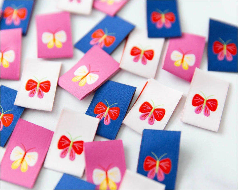 Butterflies || Woven Labels || 6 Pack || Knot & Thread