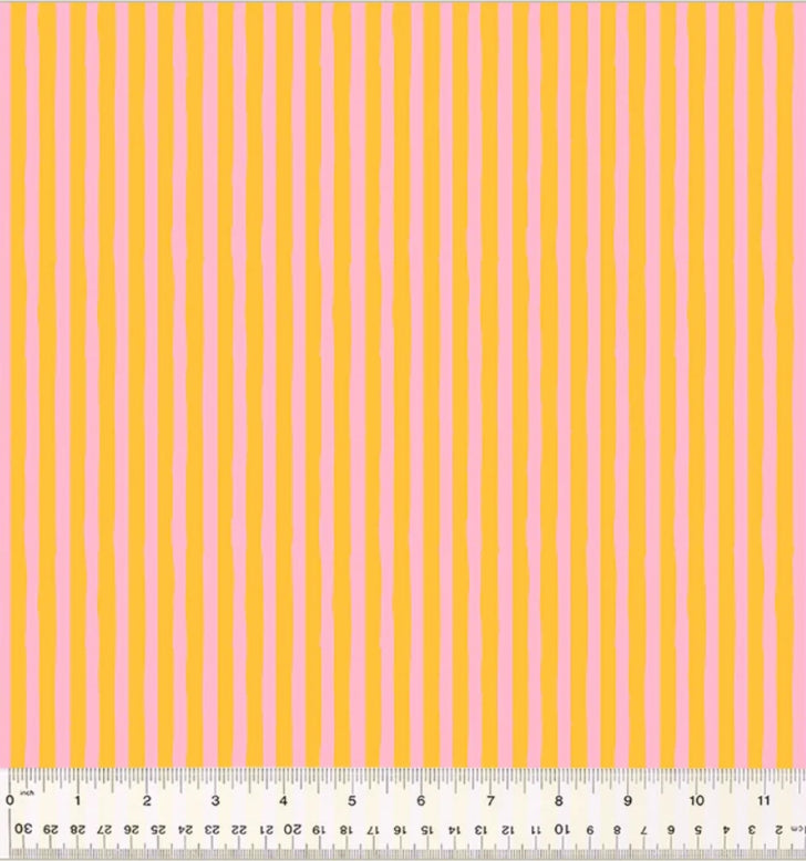 Ruby + Bee Blenders || Drawn Stripe Turmeric/Vervain || Cotton Quilting Fabric