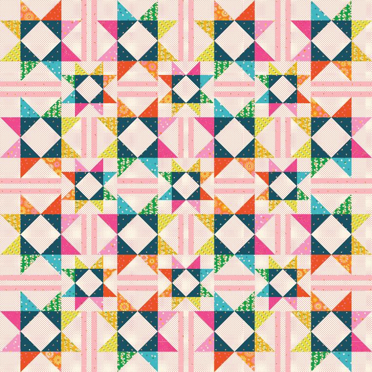 Prismatic Night Quilt Kit - Pink Mini Dot - 2 Options (with Binding!)