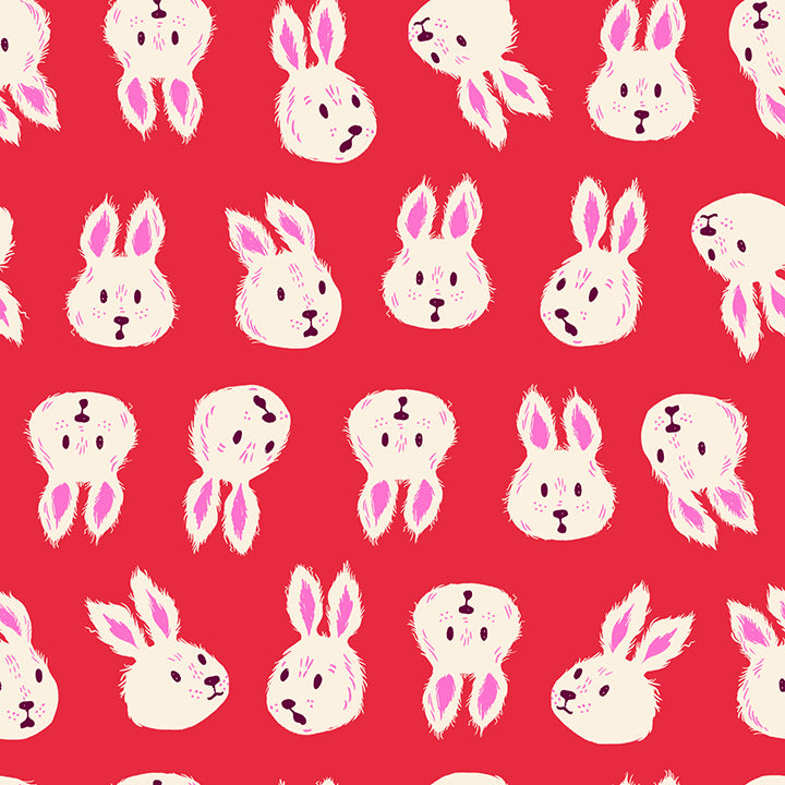 PREORDER Hello Alice || Rushing Rabbit Ruby || Cotton Quilting Fabric