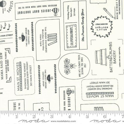 Main Street || The Shops Vanilla || Cotton Quilting Fabric