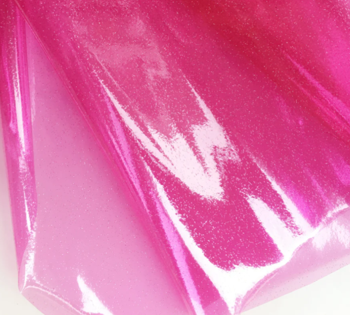 Hot Pink Transparent Glitter Vinyl