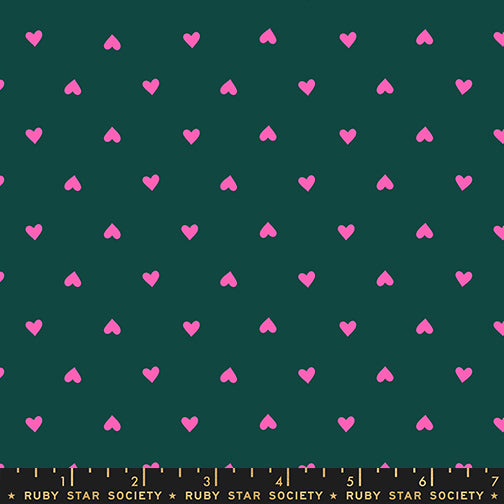 PREORDER Sparkle Shopper || Hearts Pine || Cotton Quilting Fabric