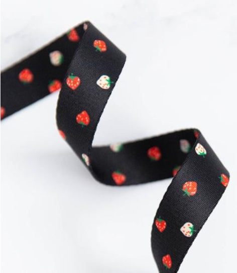 1" Mini Berry Webbing || Black || Stitch Supply Co. || Half Yard