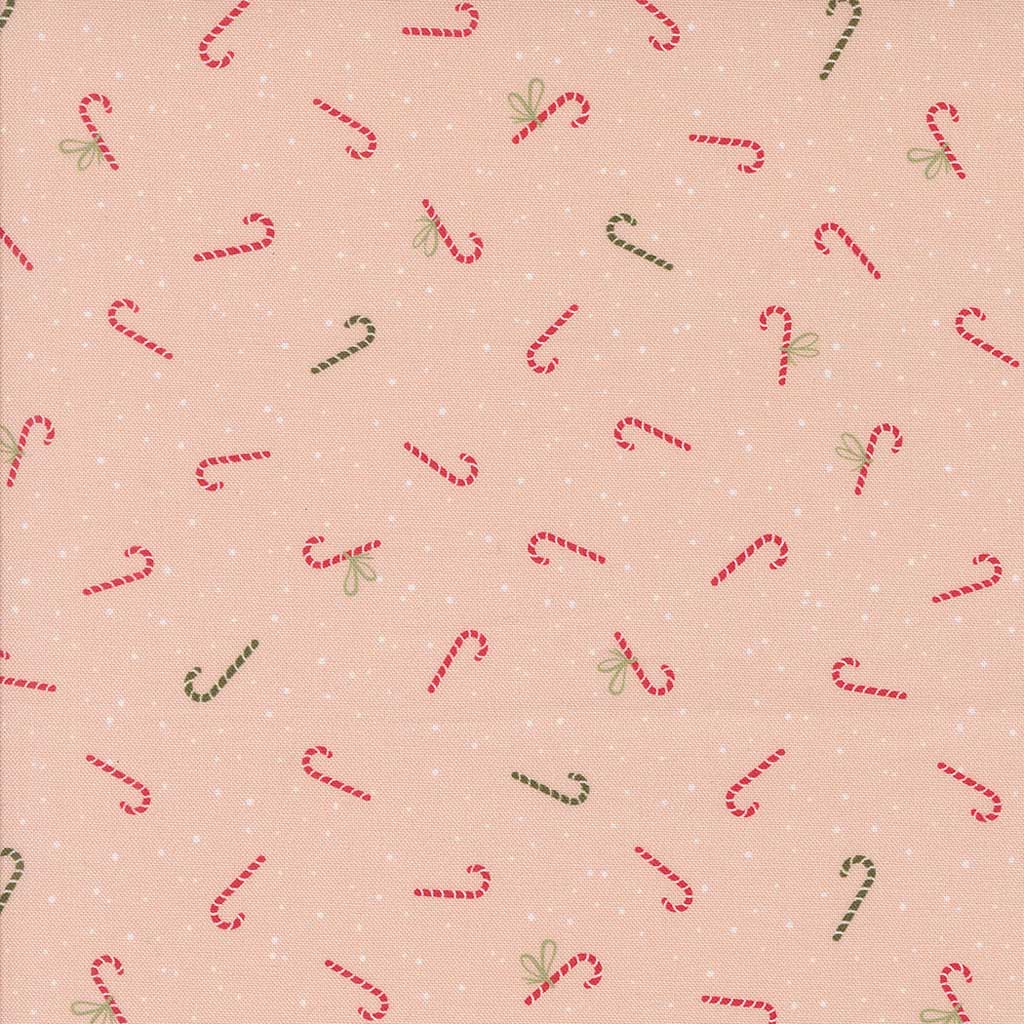 Purrfect Christmas || Candy Canes Bubblegum || Cotton Quilting Fabric