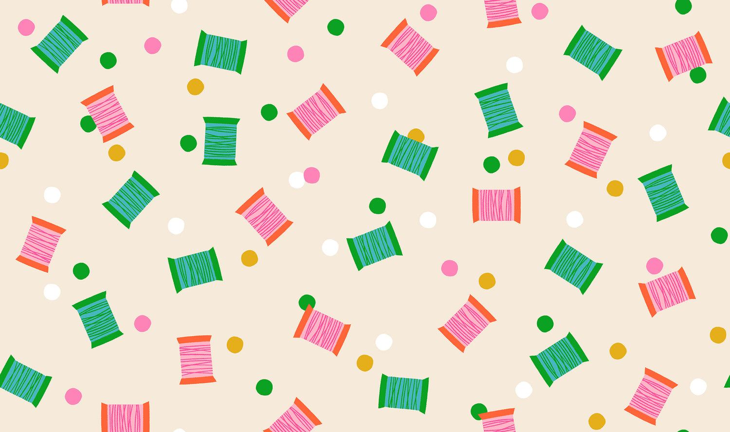 PREORDER 1-800-Notion || Spools Shell || Cotton Quilting Fabric