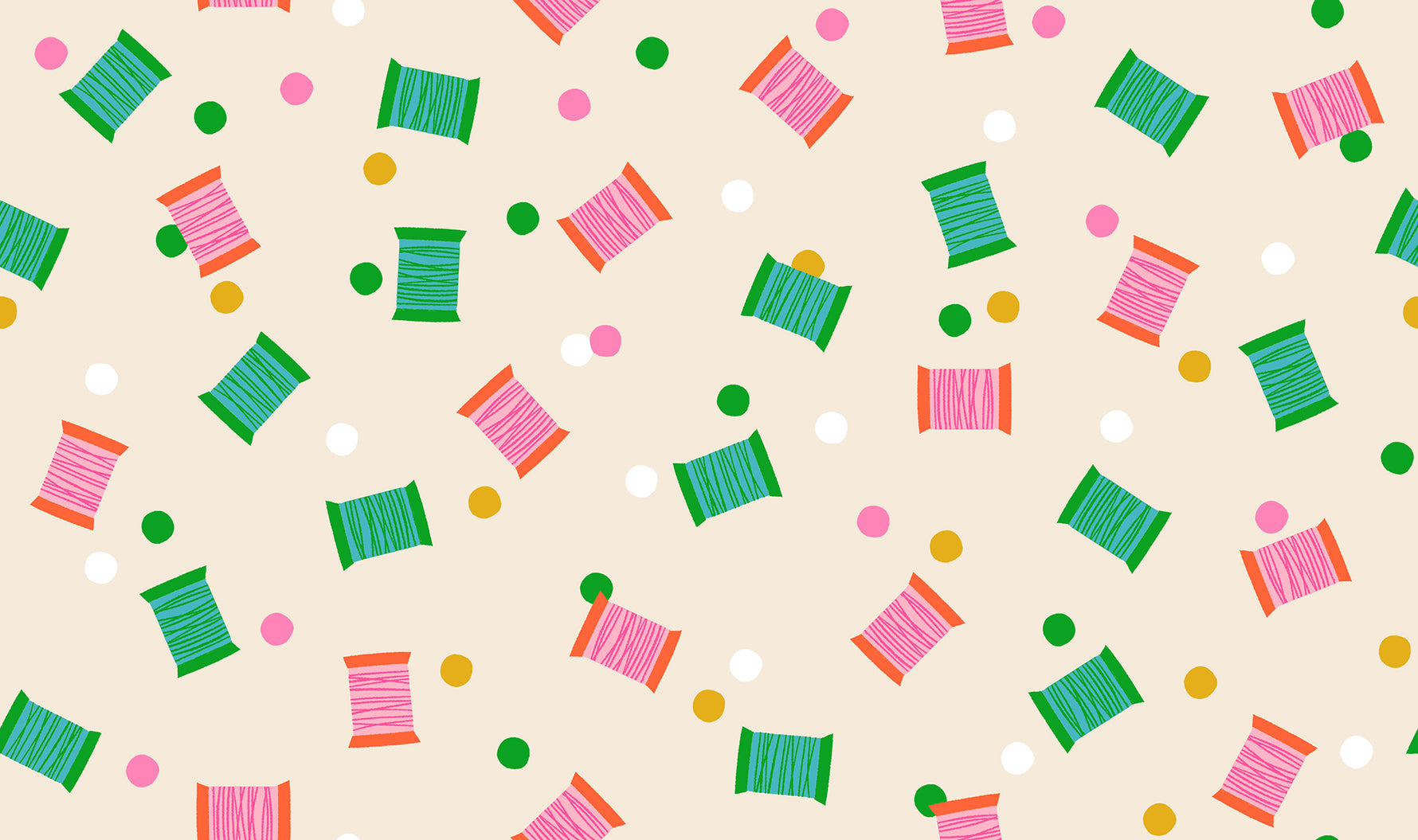 PREORDER 1-800-Notion || Spools Shell || Cotton Quilting Fabric