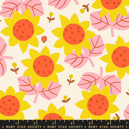 PREORDER Daisy Days || Sunflower Natural || Cotton Quilting Fabric