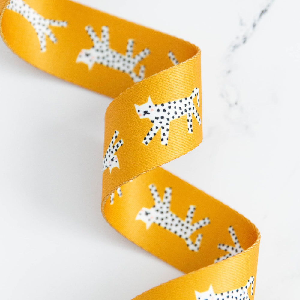 1.5" Snow Leopards Webbing || Yellow || Stitch Supply Co. || Half Yard